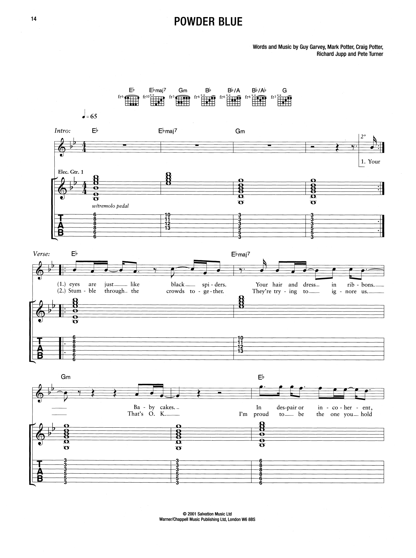 Powder Blue (Guitar Tab) von Elbow