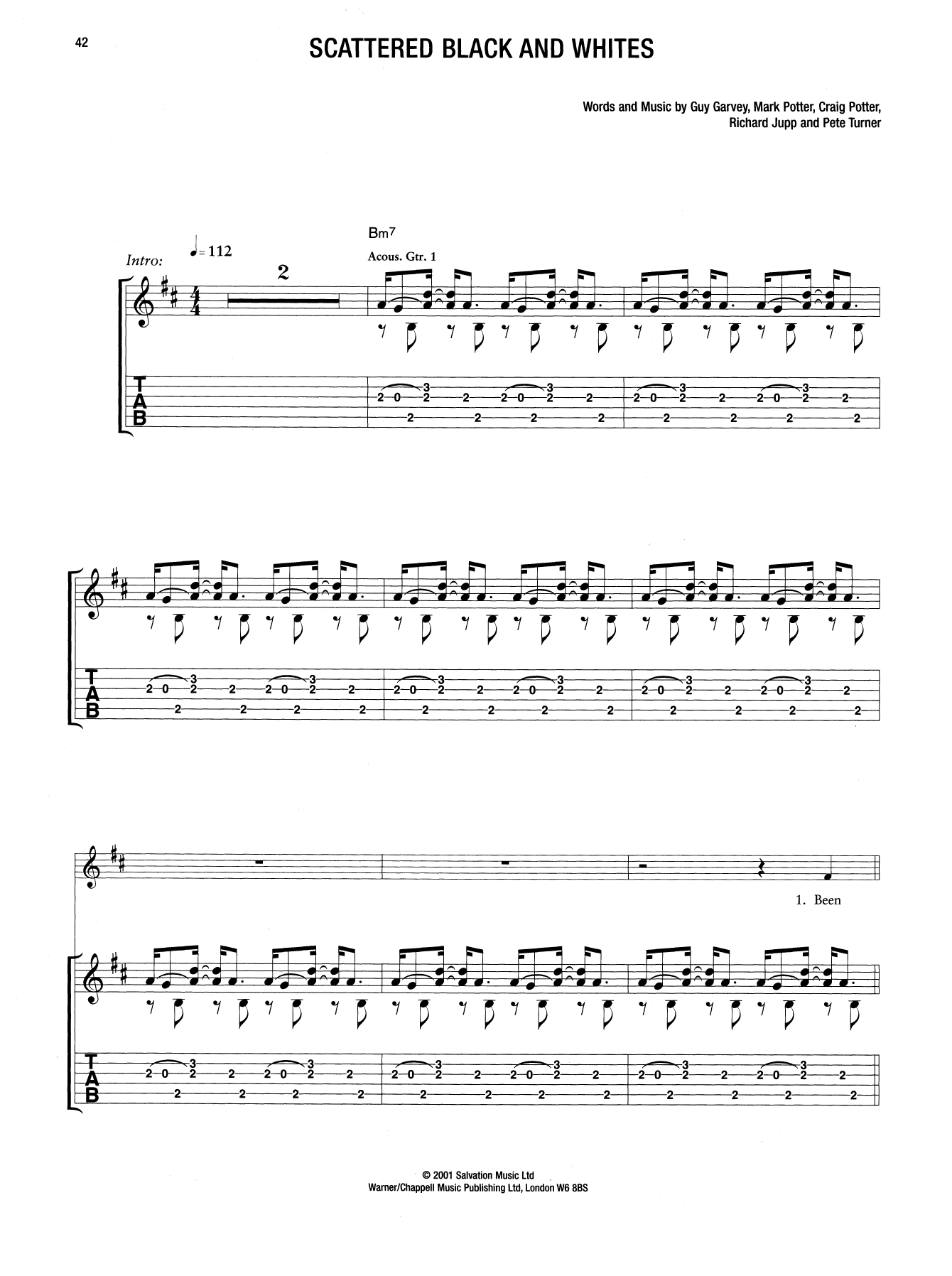 Scattered Black And Whites (Guitar Tab) von Elbow