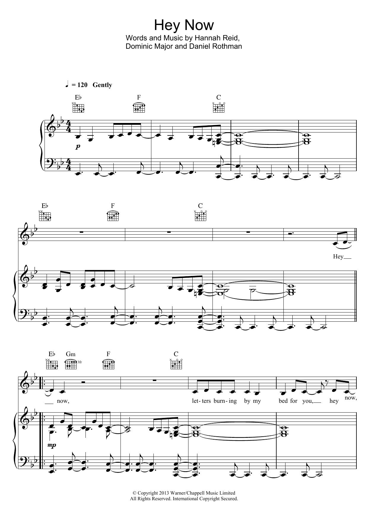 Hey Now (Piano, Vocal & Guitar Chords (Right-Hand Melody)) von London Grammar