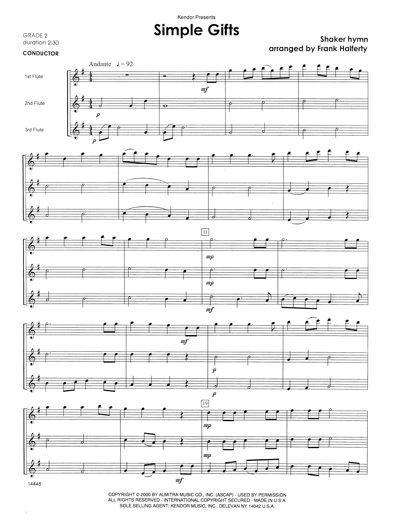 Simple Gifts - Full Score (Woodwind Ensemble) von Frank J. Halferty