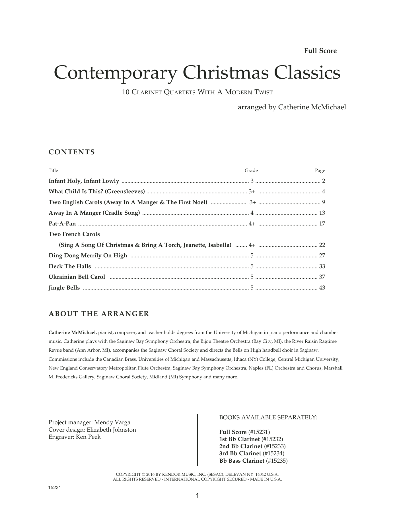 Contemporary Christmas Classics - Full Score (Woodwind Ensemble) von Catherine McMichael