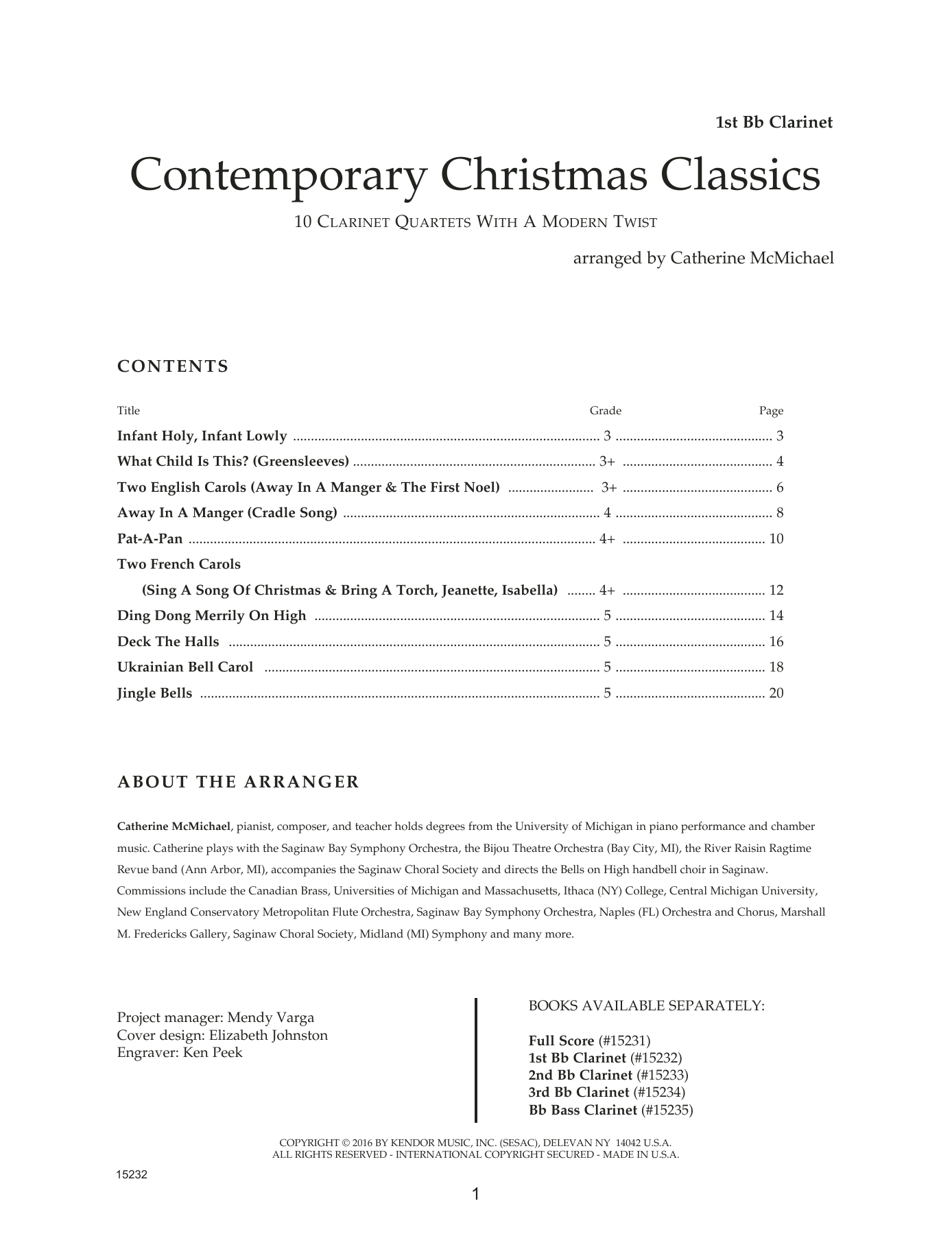 Contemporary Christmas Classics - 1st Bb Clarinet (Woodwind Ensemble) von Catherine McMichael