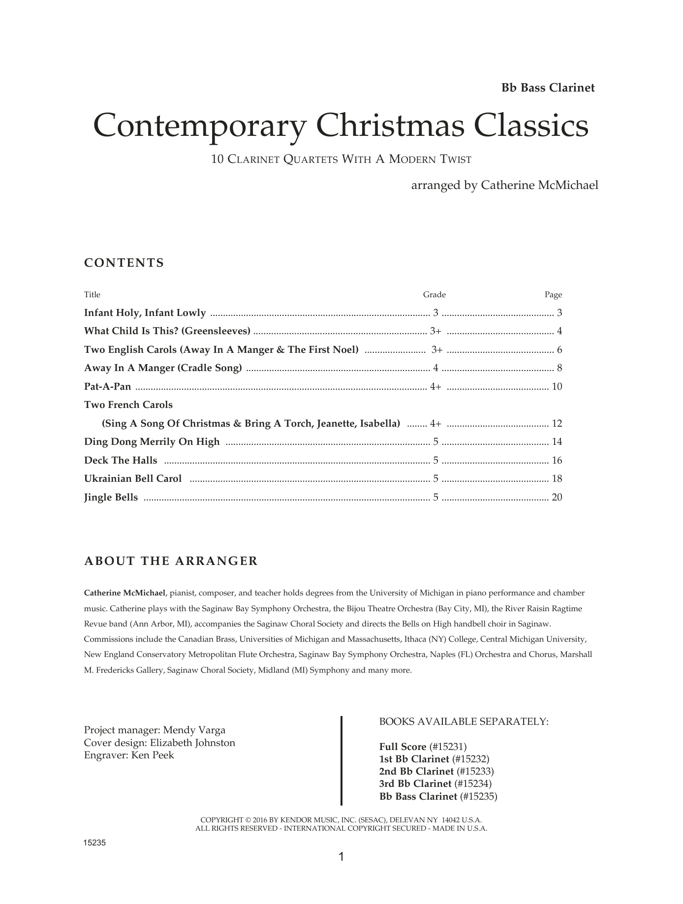 Contemporary Christmas Classics - Bb Bass Clarinet (Woodwind Ensemble) von Catherine McMichael