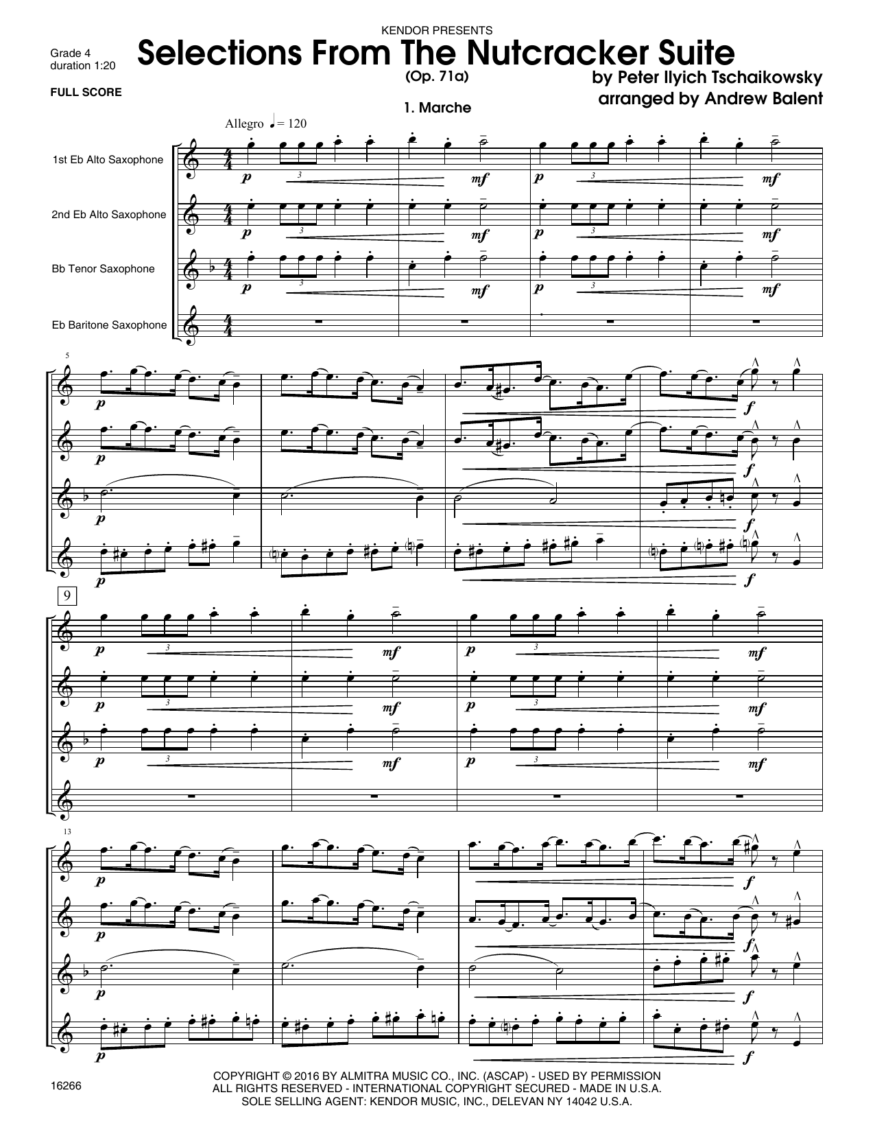 Selections From The Nutcracker Suite (Op. 71A) - Full Score (Woodwind Ensemble) von Andrew Balent