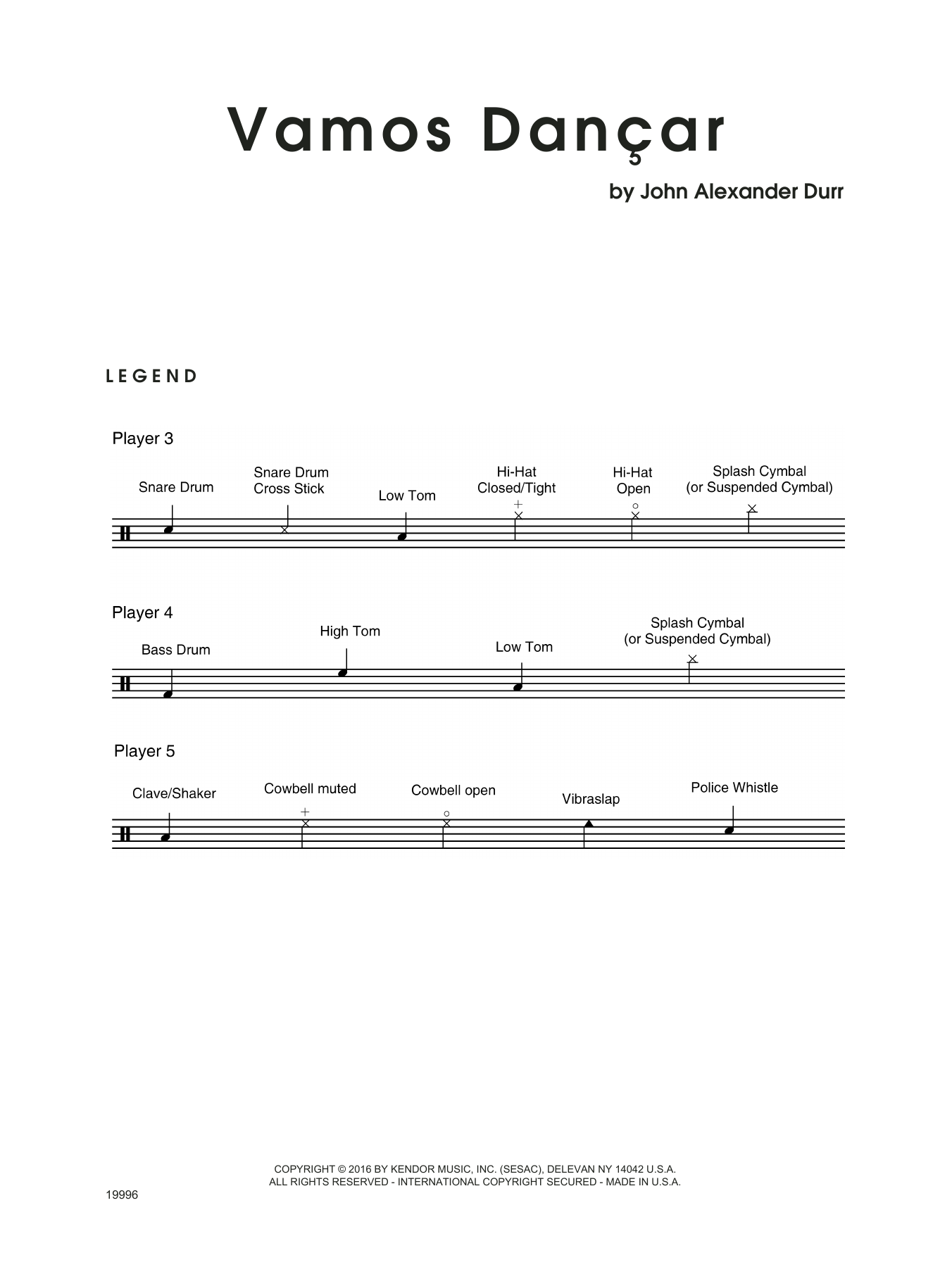 Vamos Dancar - Full Score (Percussion Ensemble) von John Alexander Durr