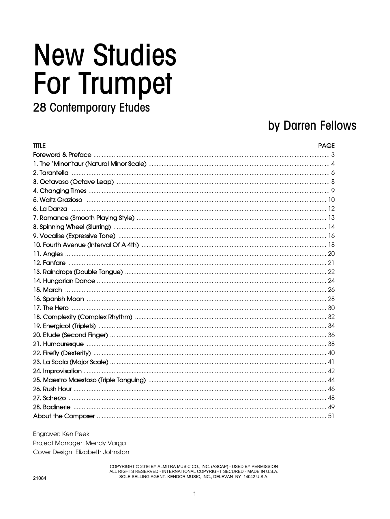 New Studies For Trumpet, 28 Contemporary Etudes (Brass Solo) von Darren Fellows
