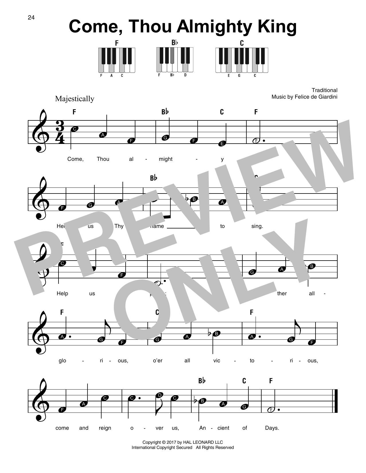 Come, Thou Almighty King (Super Easy Piano) von Felice de Giardini