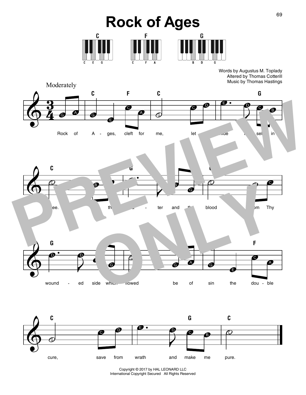 Rock Of Ages (Super Easy Piano) von Augustus M. Toplady