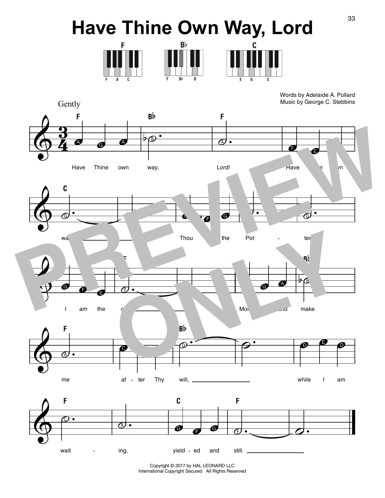 Have Thine Own Way, Lord (Super Easy Piano) von George C. Stebbins