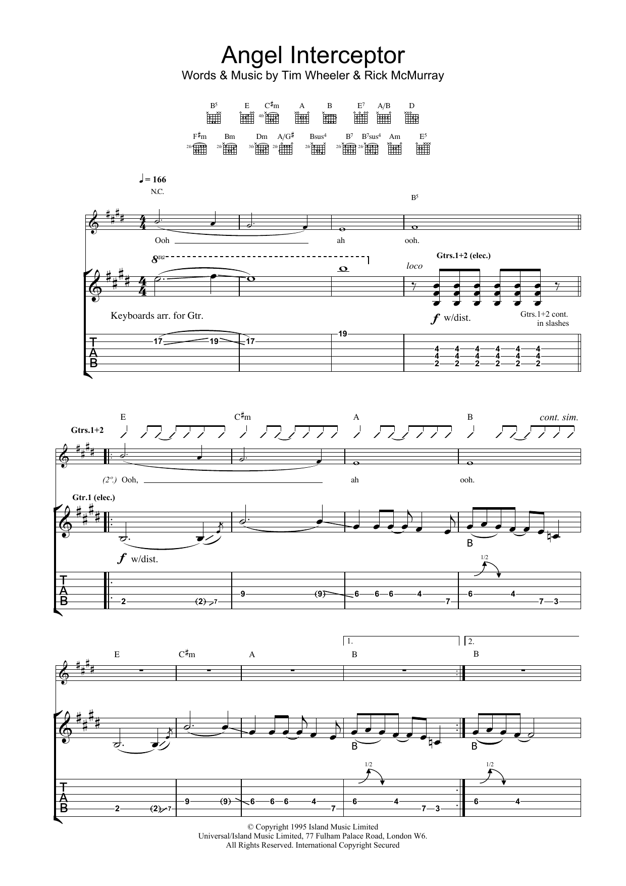 Angel Interceptor (Guitar Tab) von Ash