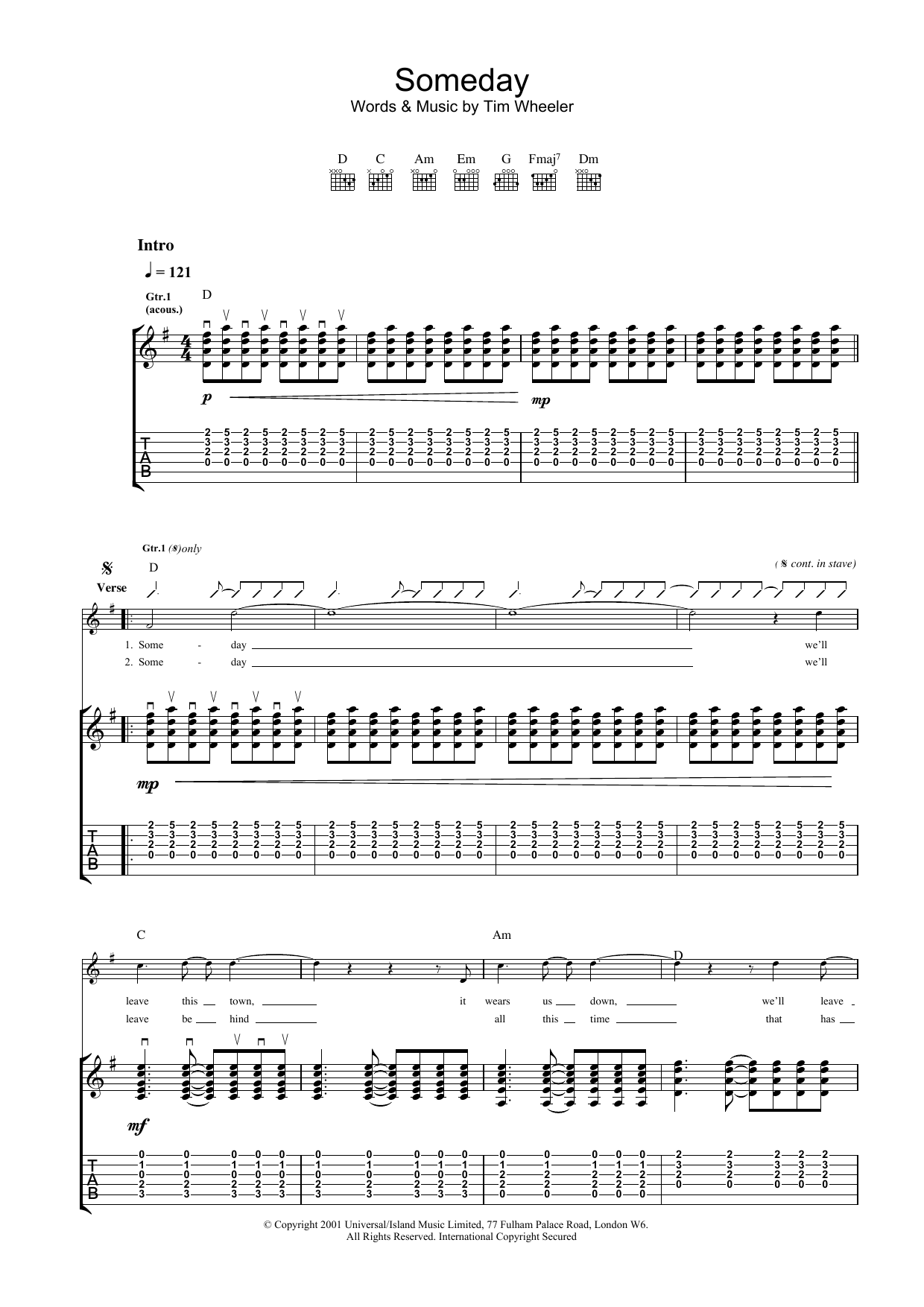 Someday (Guitar Tab) von Ash