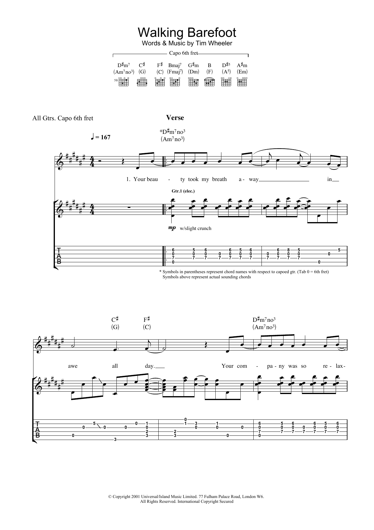 Walking Barefoot (Guitar Tab) von Ash