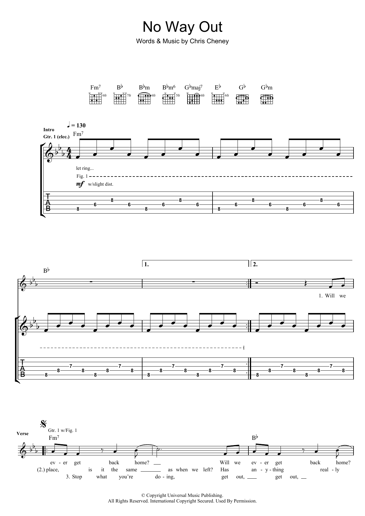 No Way Out (Guitar Tab) von The Living End