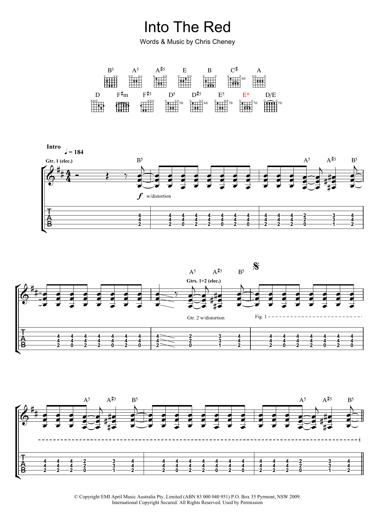 Into The Red (Guitar Tab) von The Living End