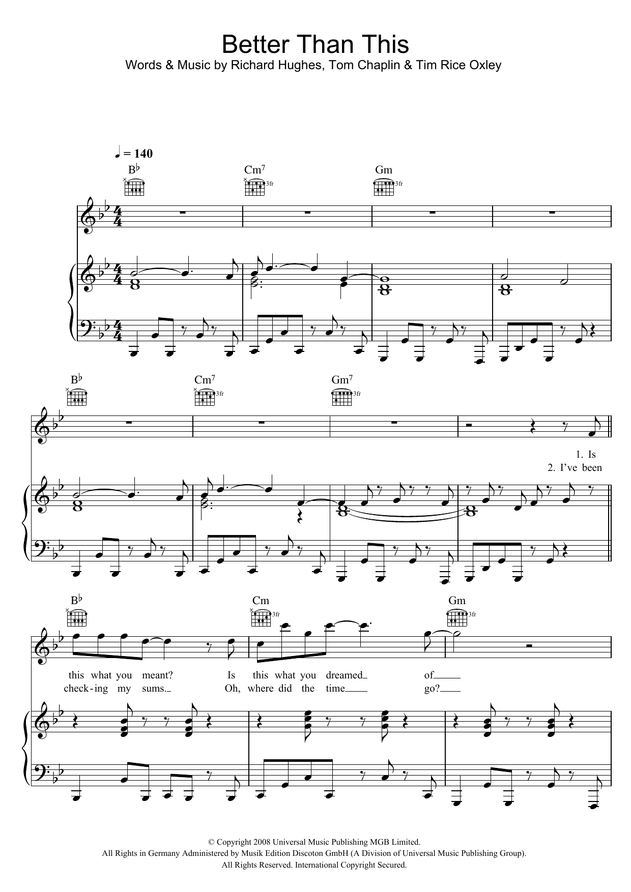 Better Than This (Piano, Vocal & Guitar Chords) von Keane