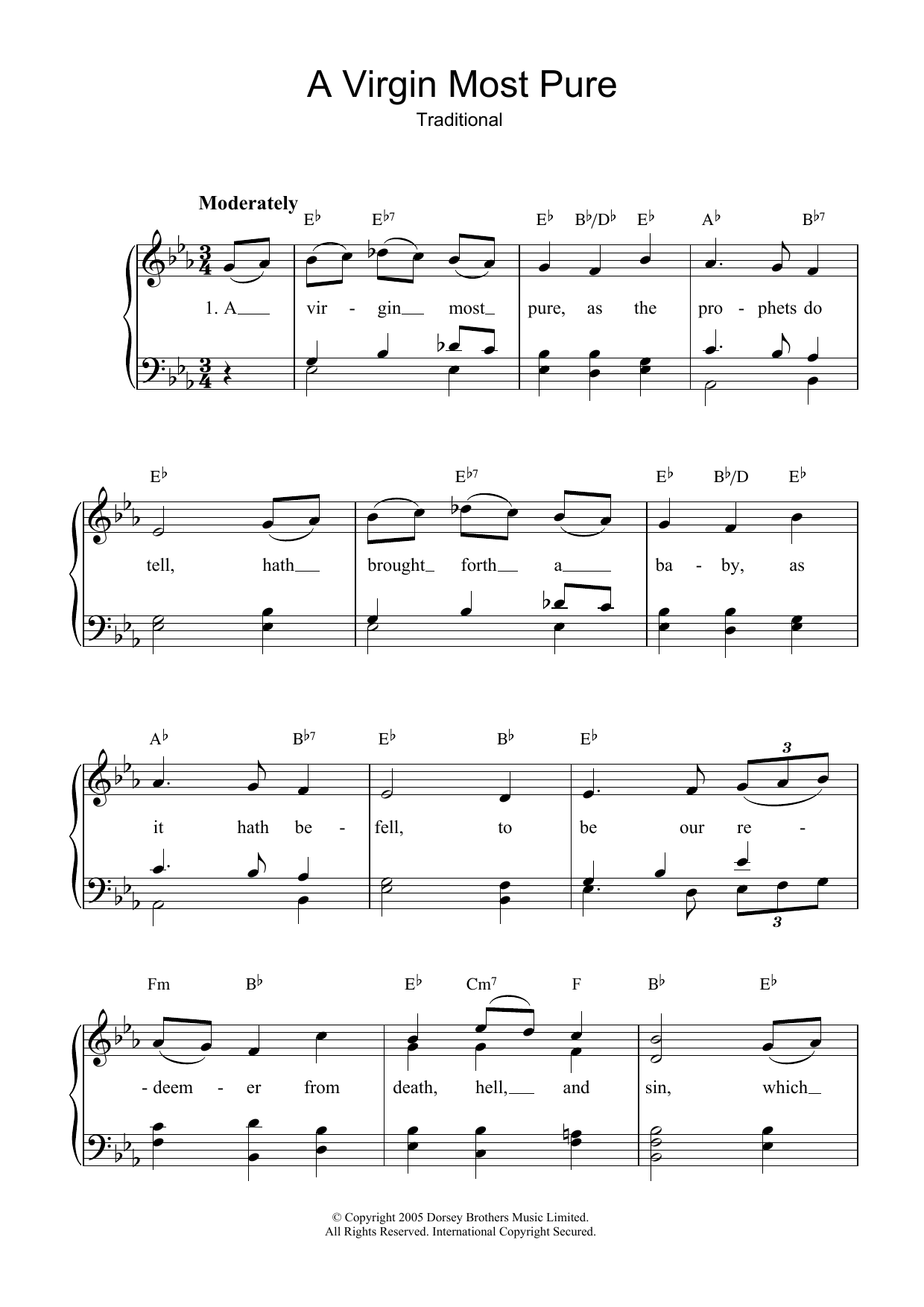 A Virgin Most Pure (Piano & Vocal) von Traditional