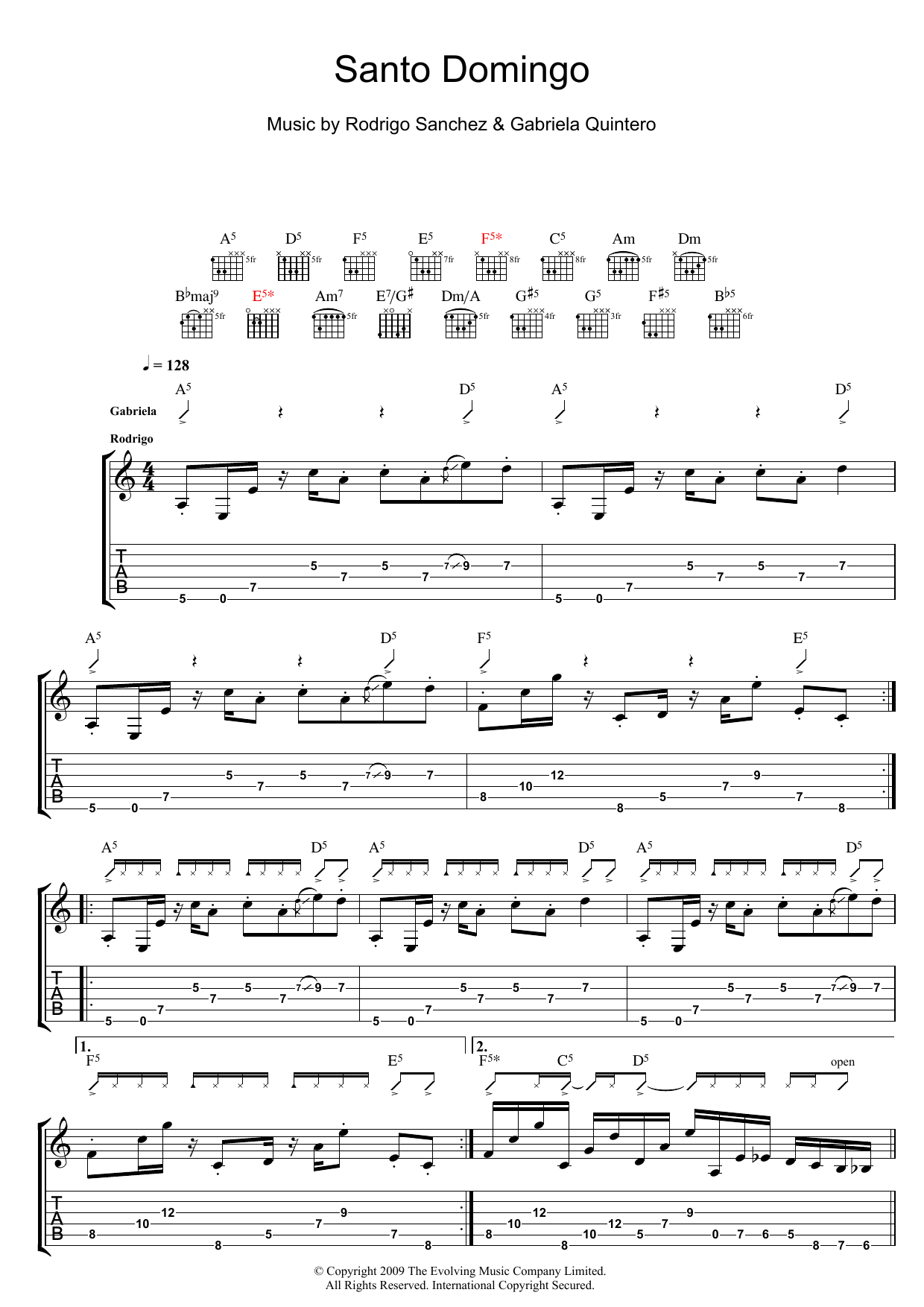 Santo Domingo (Guitar Tab) von Rodrigo y Gabriela