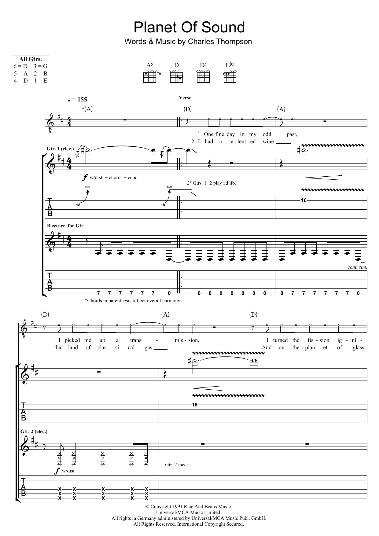 Planet Of Sound (Guitar Tab) von The Pixies