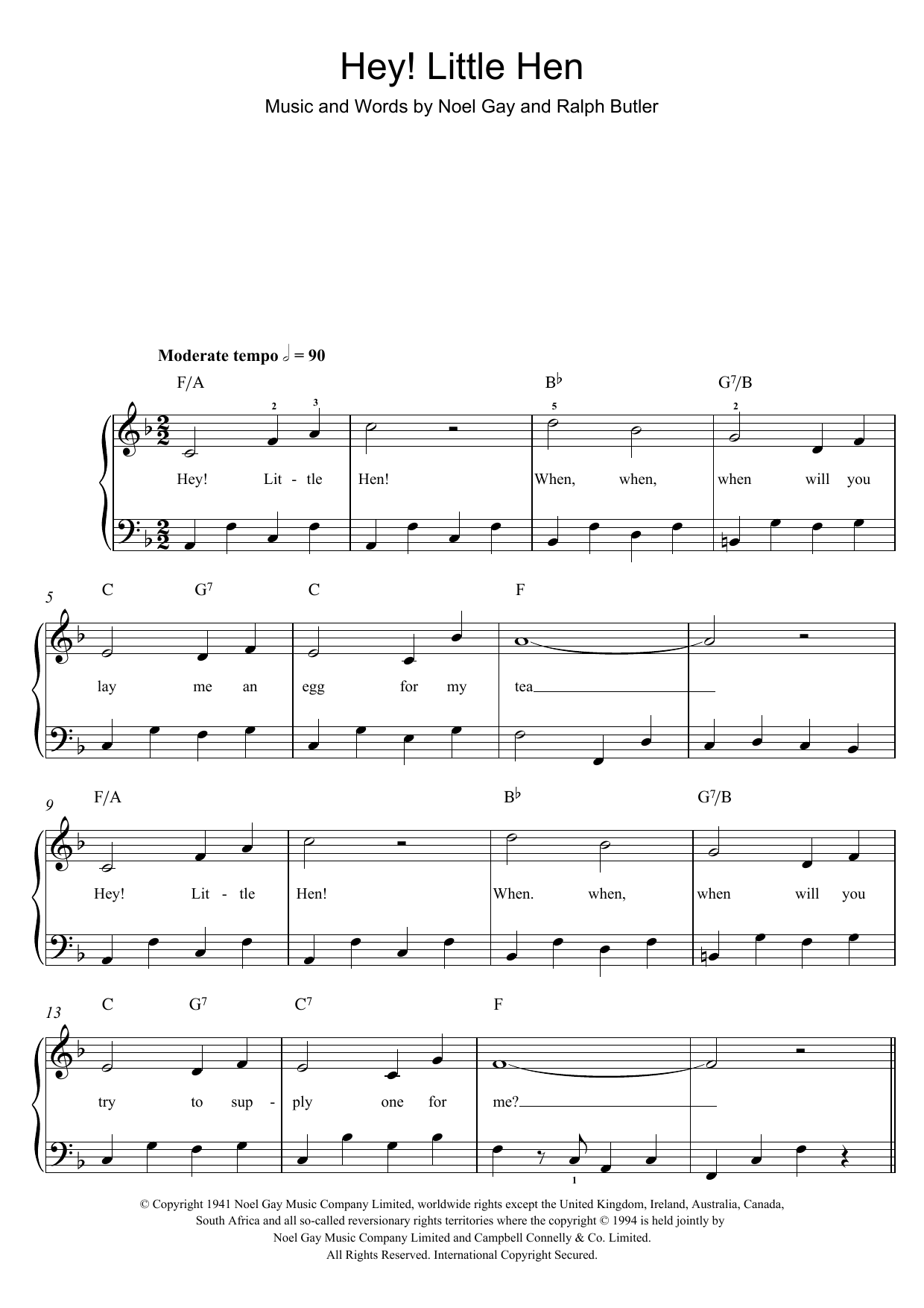 Hey, Little Hen (Easy Piano) von Noel Gay