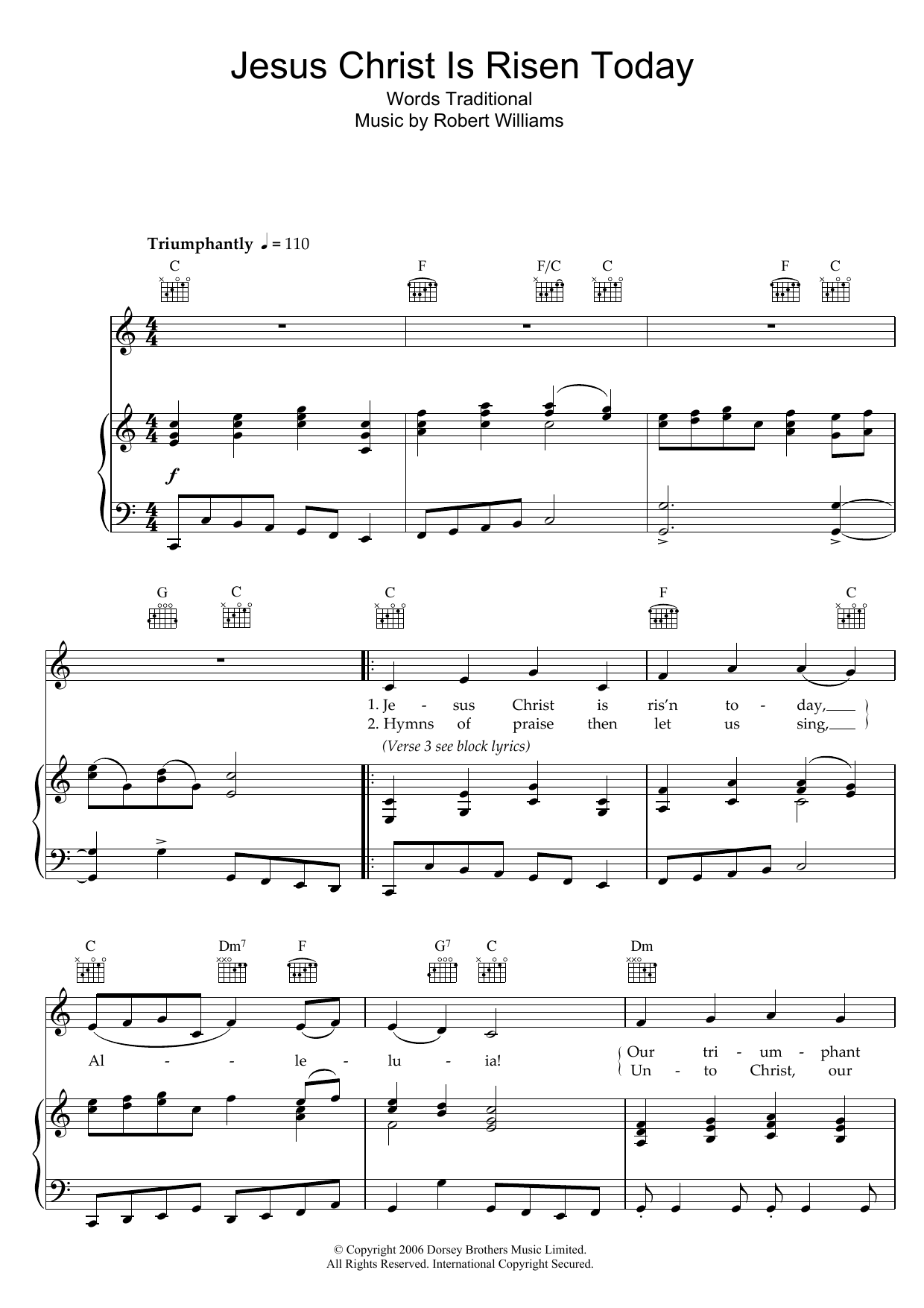 Jesus Christ Is Risen Today (Piano, Vocal & Guitar Chords) von Traditional