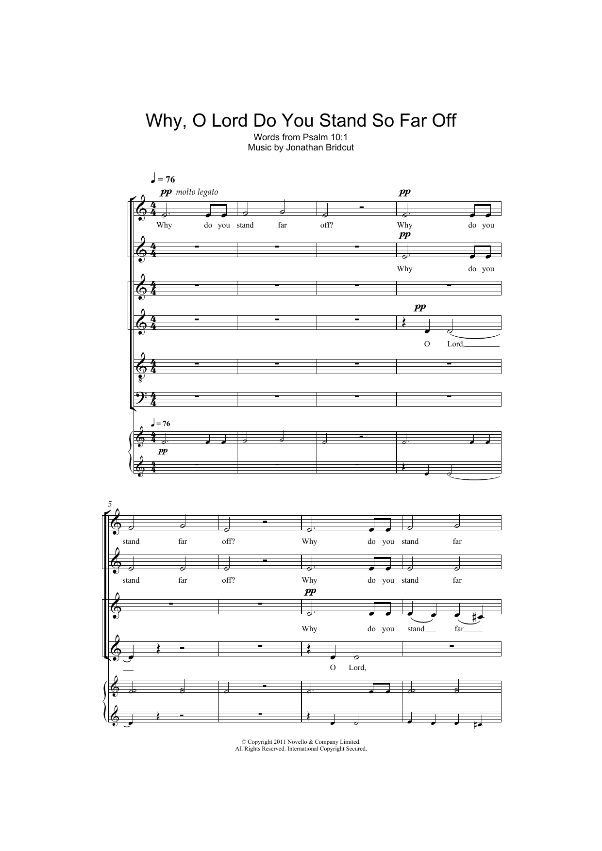 Why, O Lord Do You Stand So Far Off (SATB Choir) von Jonathan Bridcut