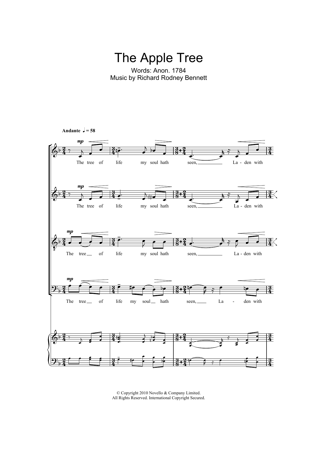 The Apple Tree (SATB Choir) von Richard Rodney Bennett