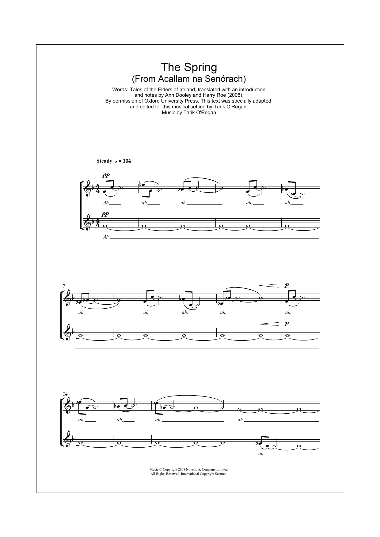 The Spring (From Acallam na Senorach) (SATB Choir) von Tarik O'Regan