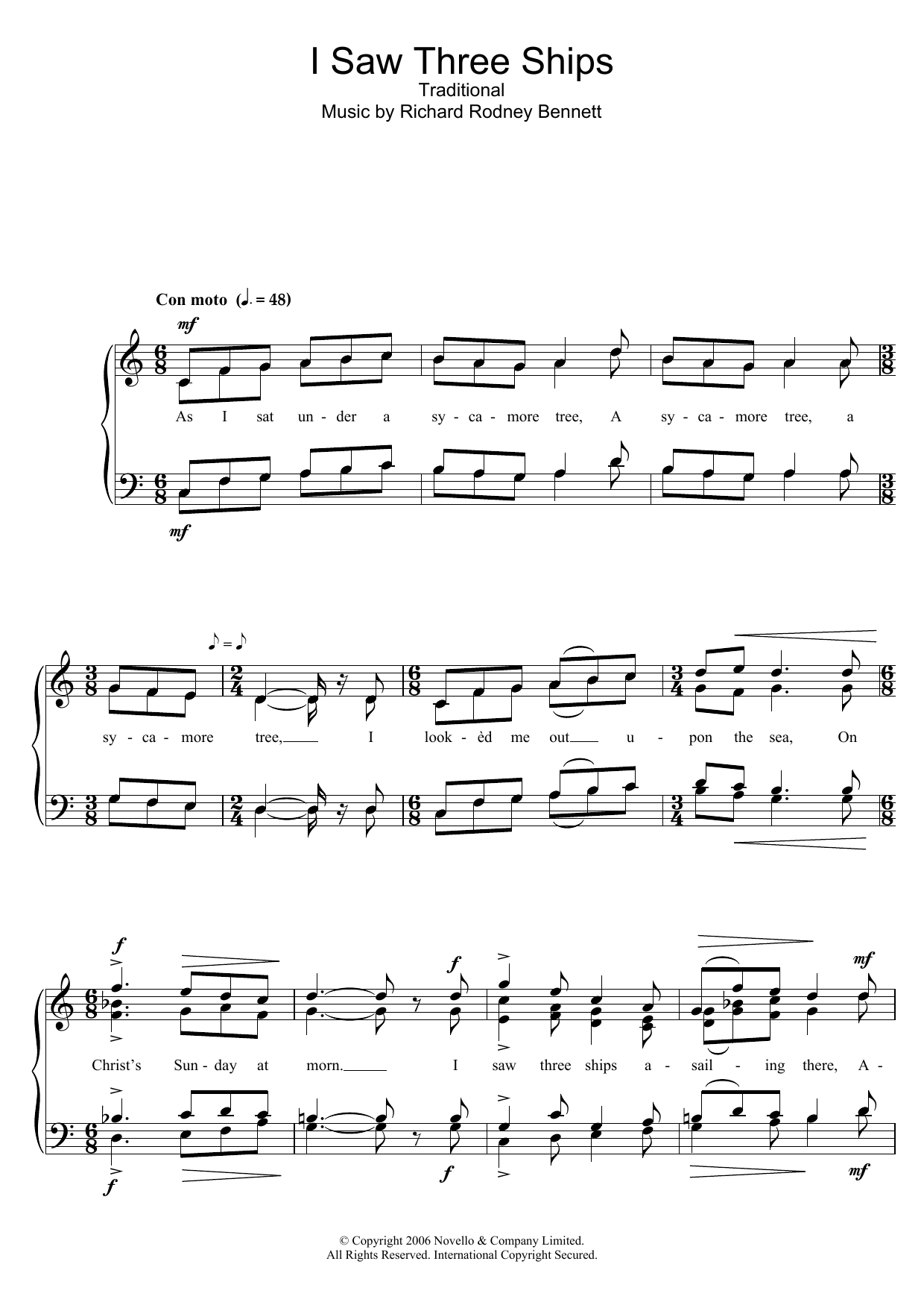 I Saw Three Ships (SATB Choir) von Richard Rodney Bennett