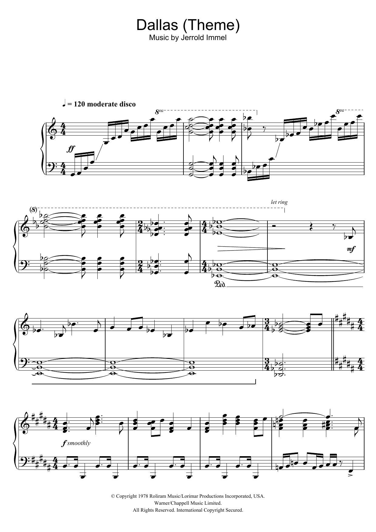 Dallas (Theme) (Piano Solo) von Jerrold Immel