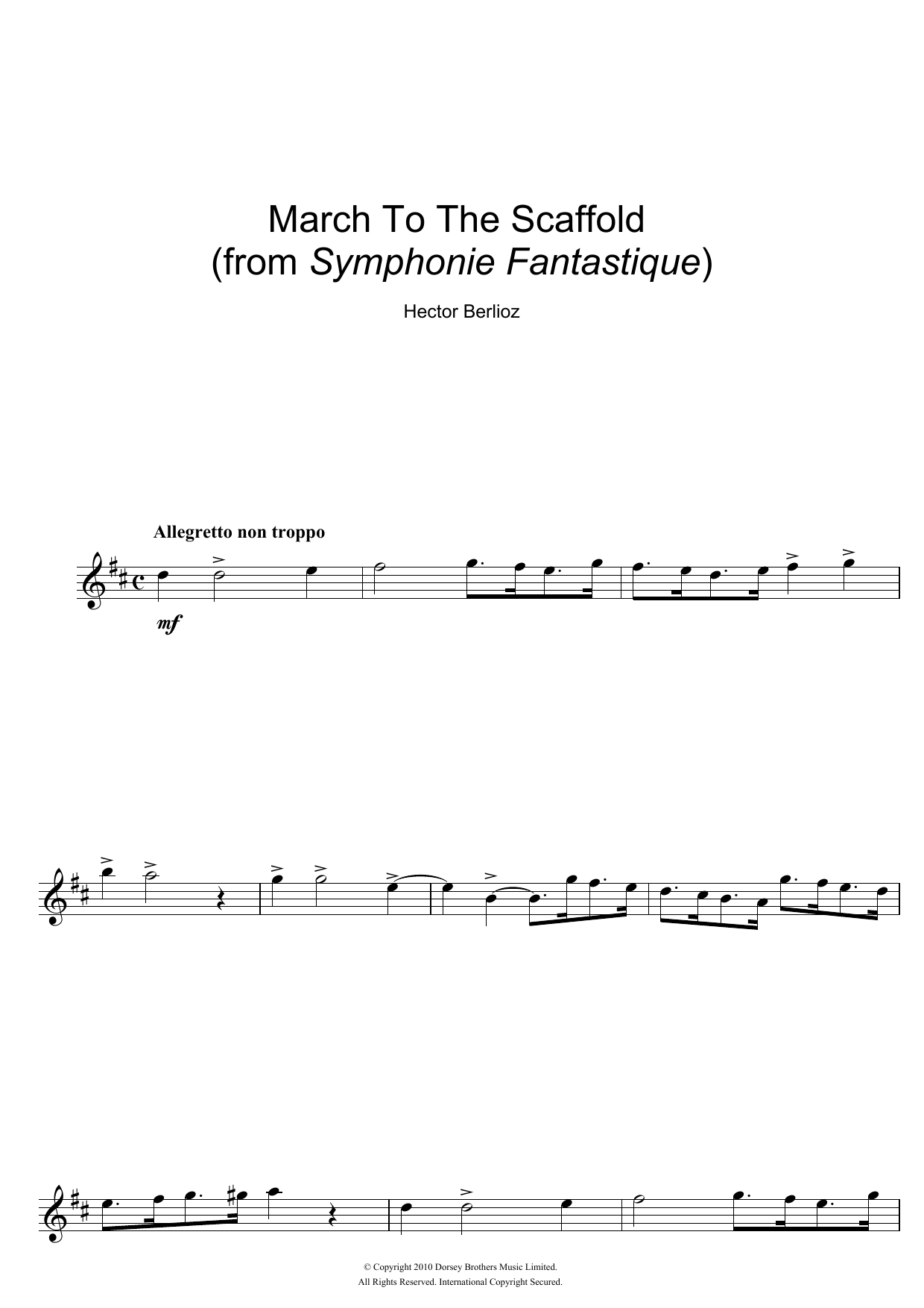 Symphonie Fantastique (4th Movement: March To The Scaffold) (Alto Sax Solo) von Hector Berlioz