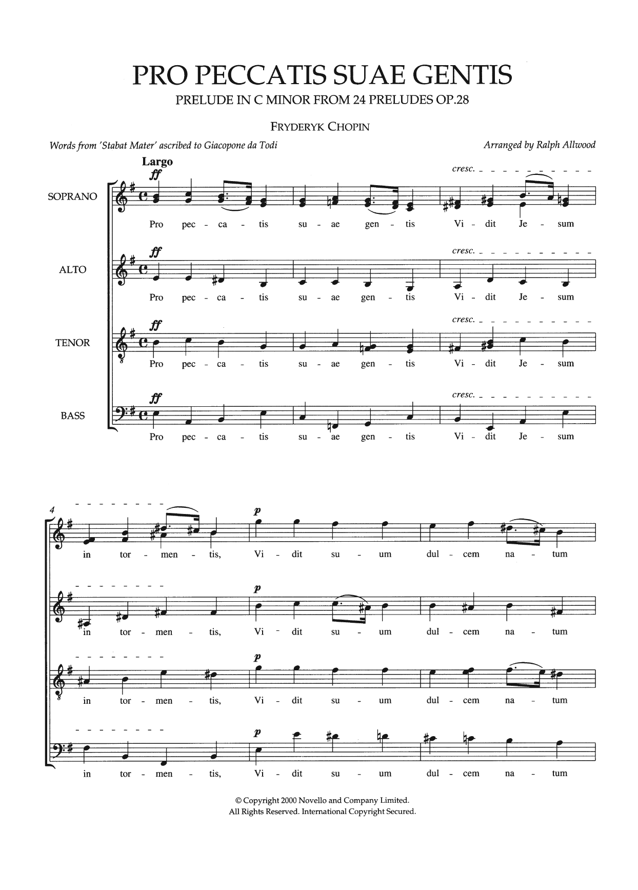 Pro Peccatis Suae Gentis (arr. Ralph Allwood) (SATB Choir) von Frederic Chopin