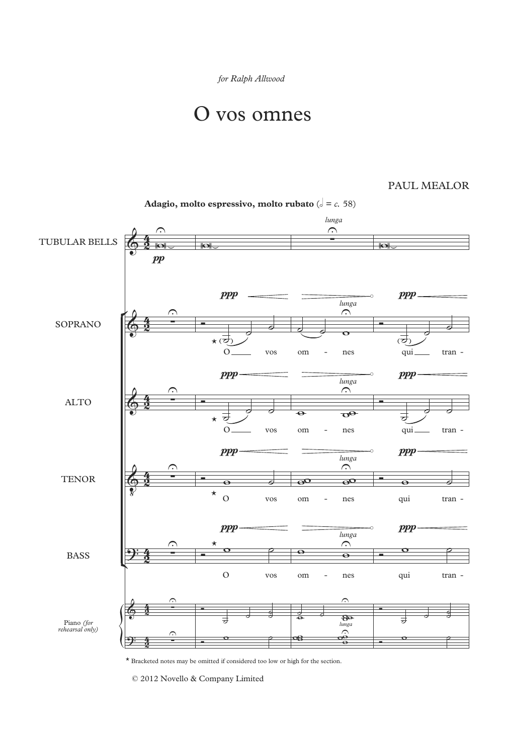 O Vos Omnes (SATB Choir) von Paul Mealor