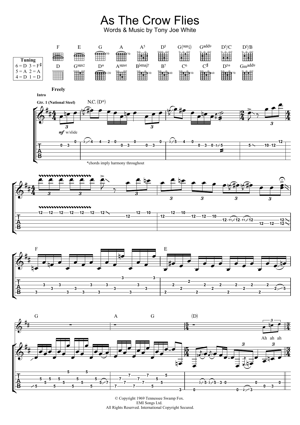 As The Crow Flies (Guitar Tab) von Rory Gallagher