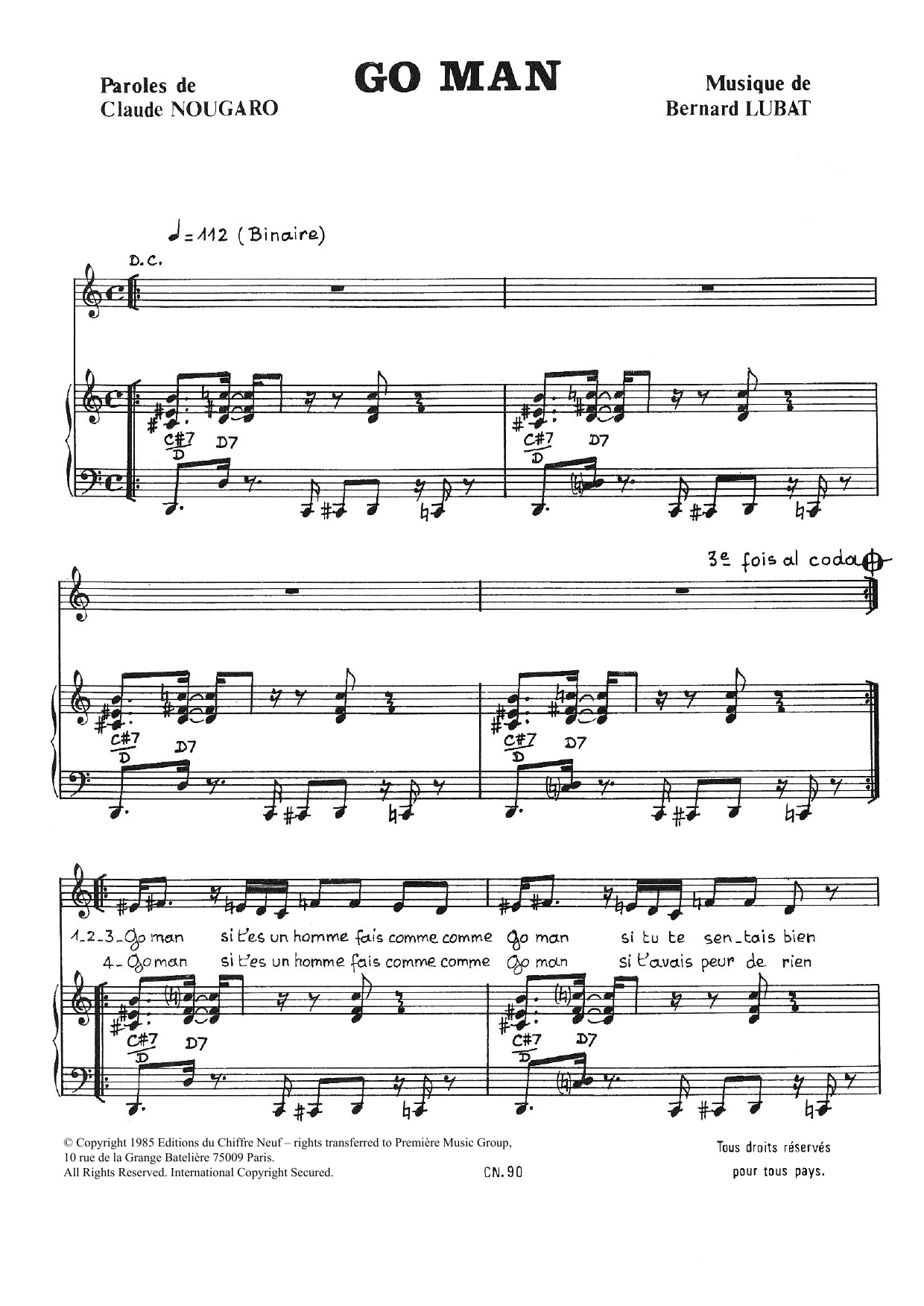 Go Man (Piano & Vocal) von Claude Nougaro