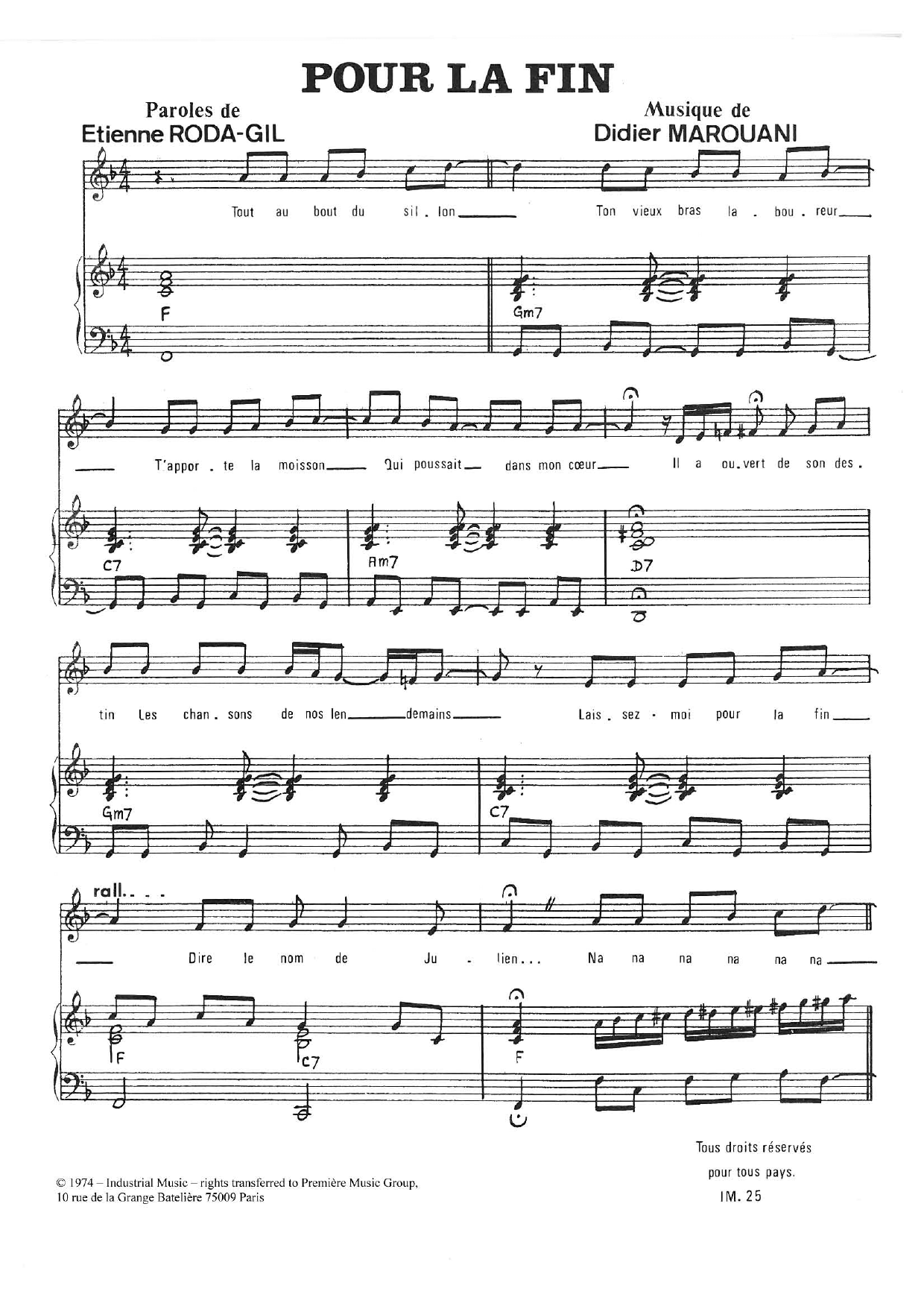 Pour La Fin (Piano & Vocal) von Didier Marouani
