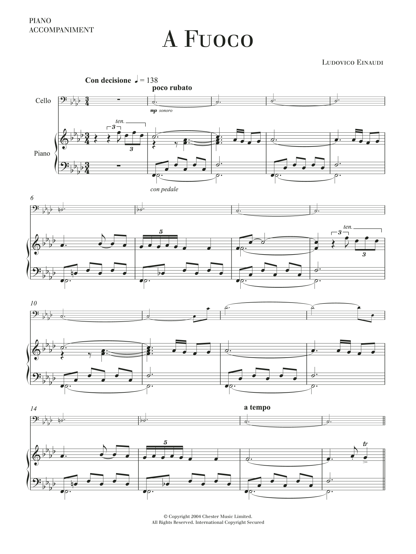 A Fuoco (Cello Solo) von Ludovico Einaudi