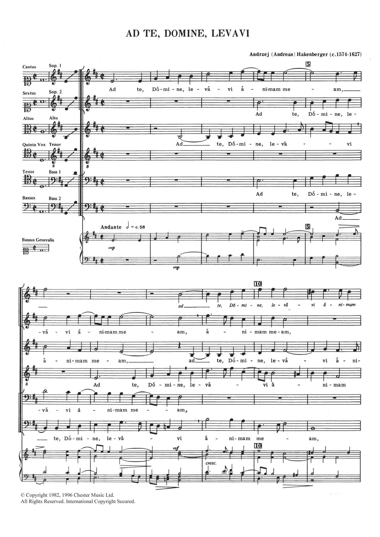 Ad Te, Domine, Levavi (SATB Choir) von Andreas Hakenberger