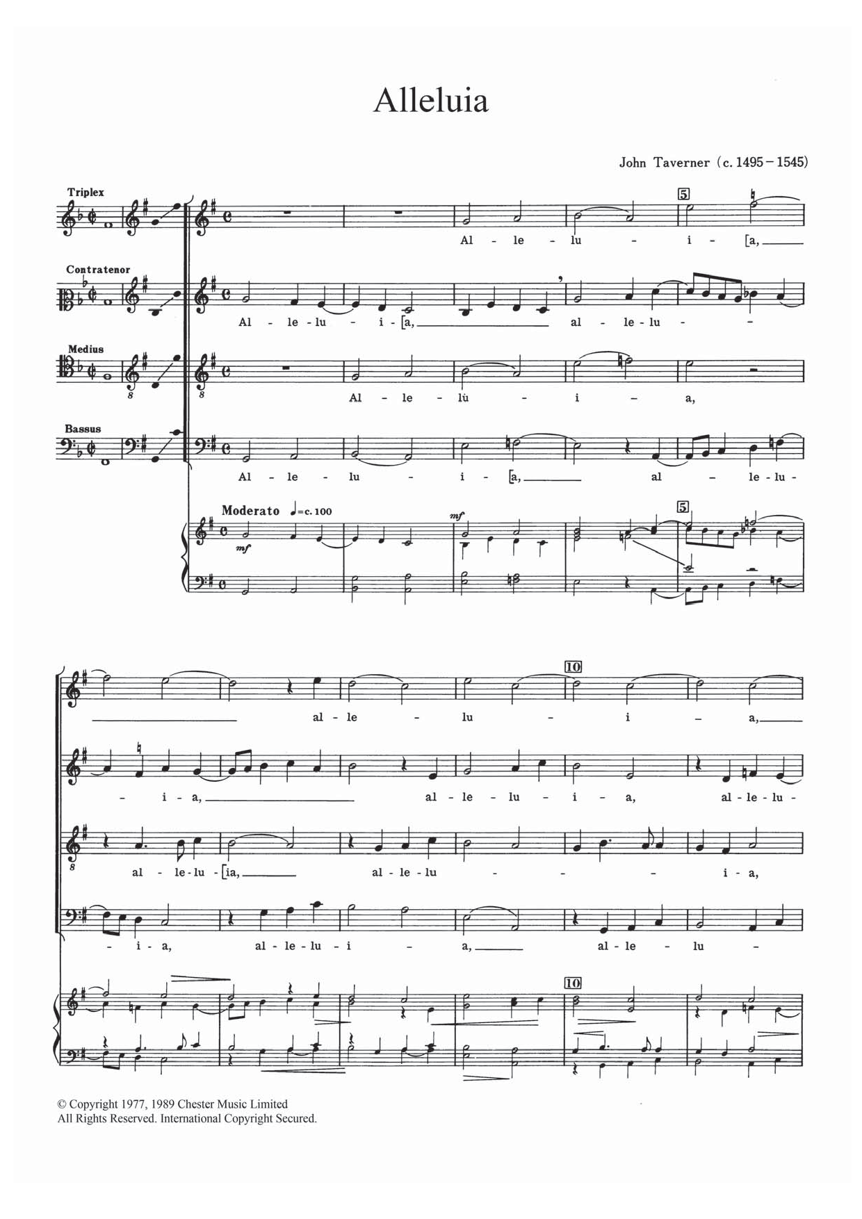 Alleluia (SATB Choir) von John Tavener
