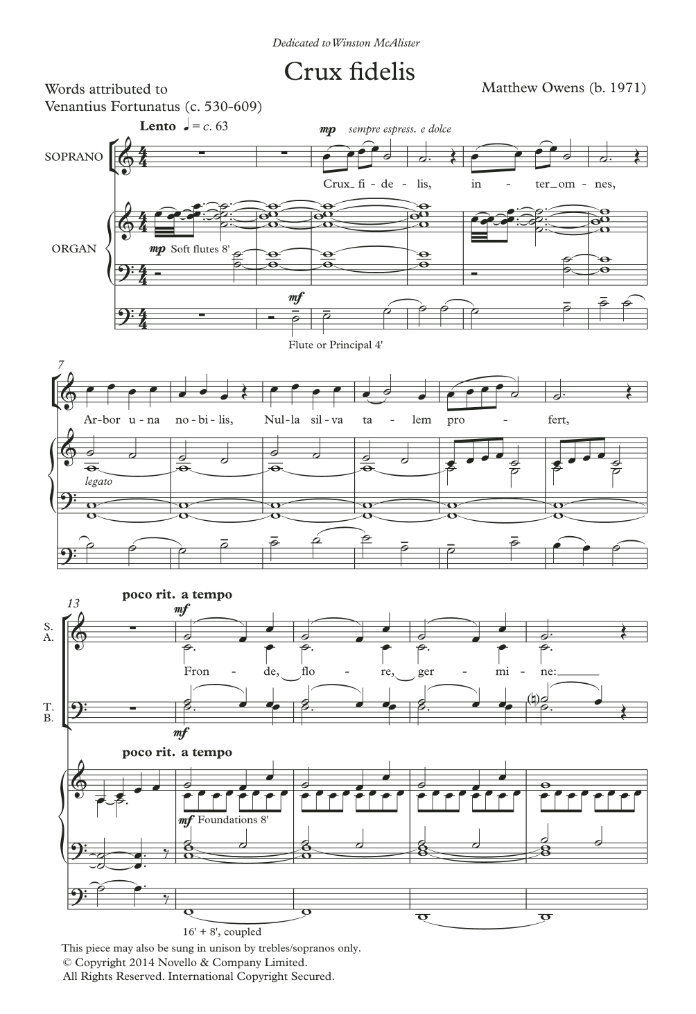 Crux Fidelis (SATB Choir) von Matthew Owens