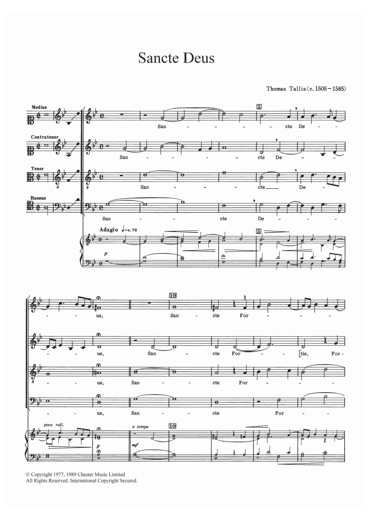Sancte Deus (SATB Choir) von Thomas Tallis
