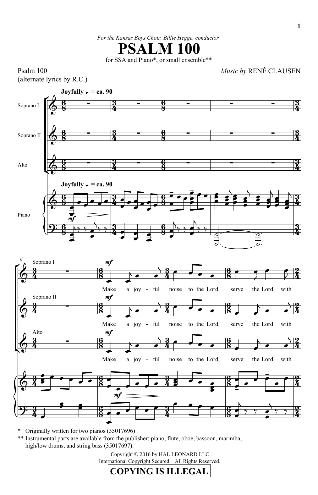 Psalm 100 (SSA Choir) von Rene Clausen