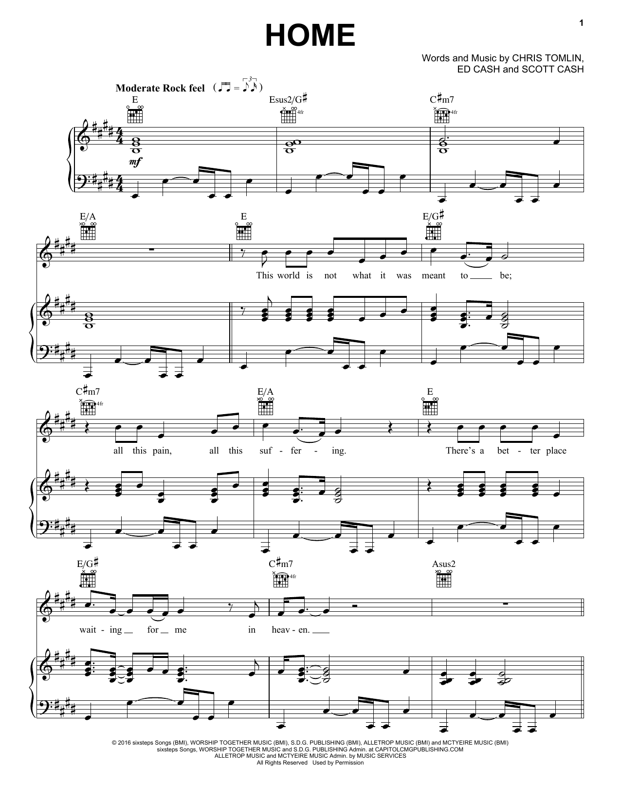 Home (Piano, Vocal & Guitar Chords (Right-Hand Melody)) von Chris Tomlin