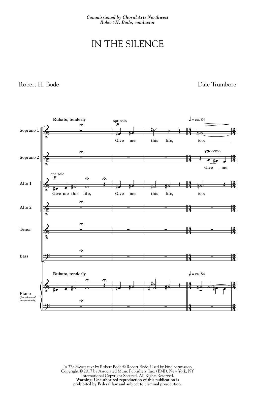 In The Silence (SATB Choir) von Dale Trumbore