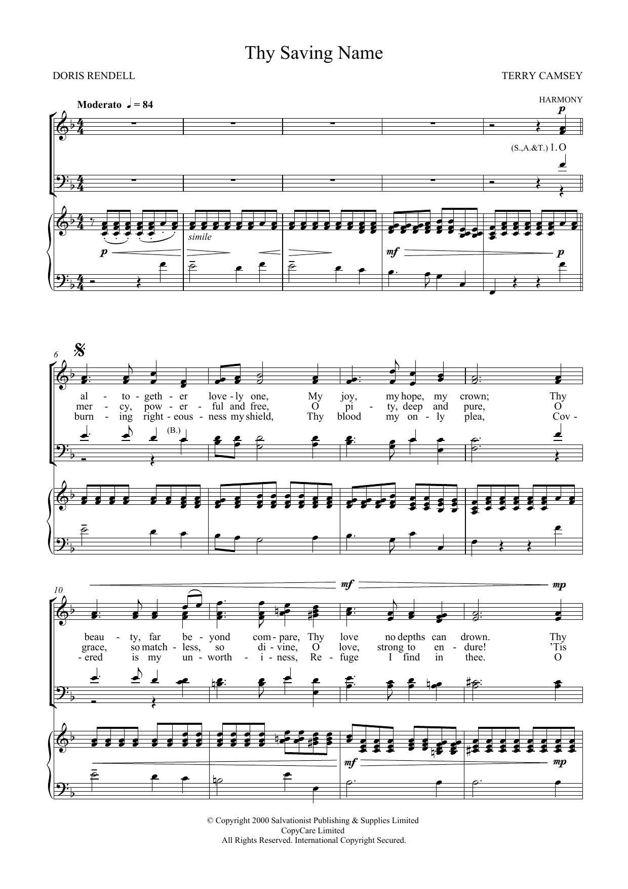 Thy Saving Name (SATB Choir) von The Salvation Army