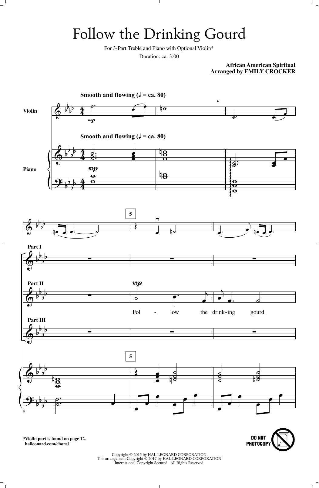 Follow The Drinkin' Gourd (3-Part Treble Choir) von Emily Crocker