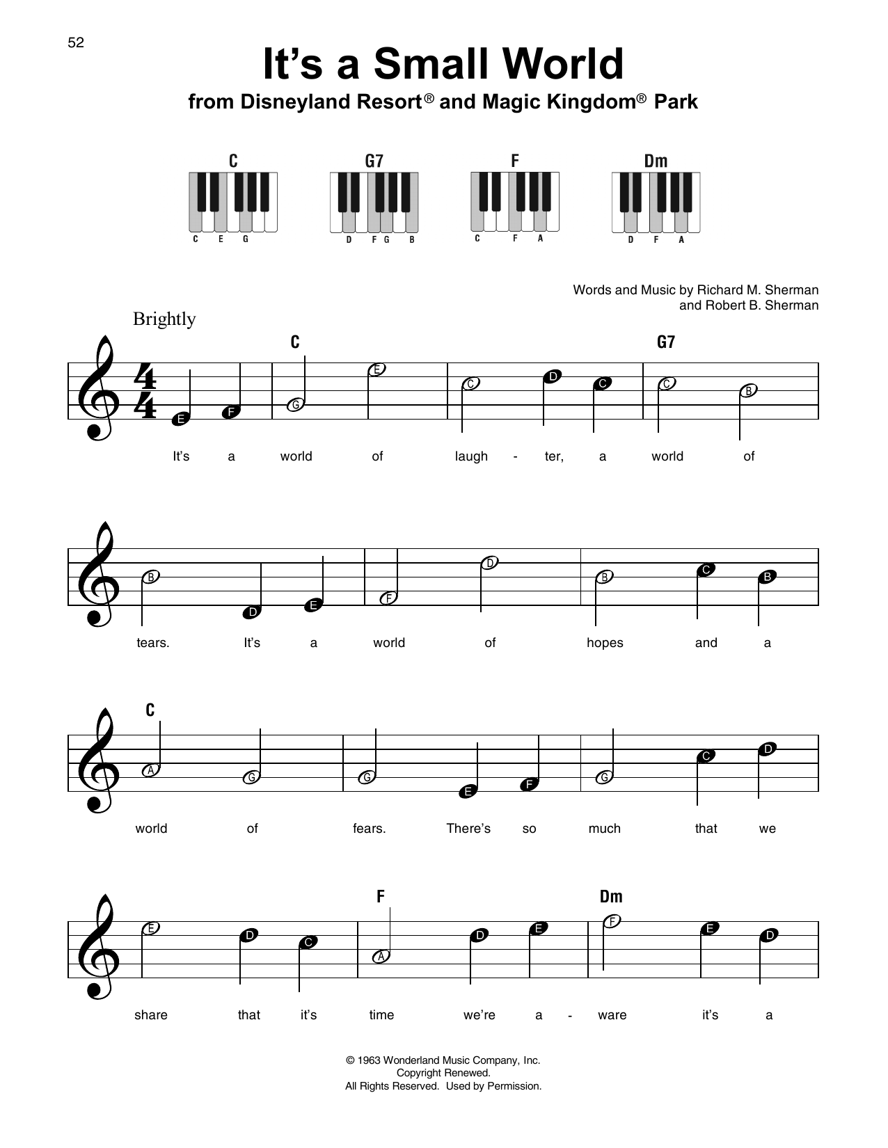 It's A Small World (Super Easy Piano) von Sherman Brothers