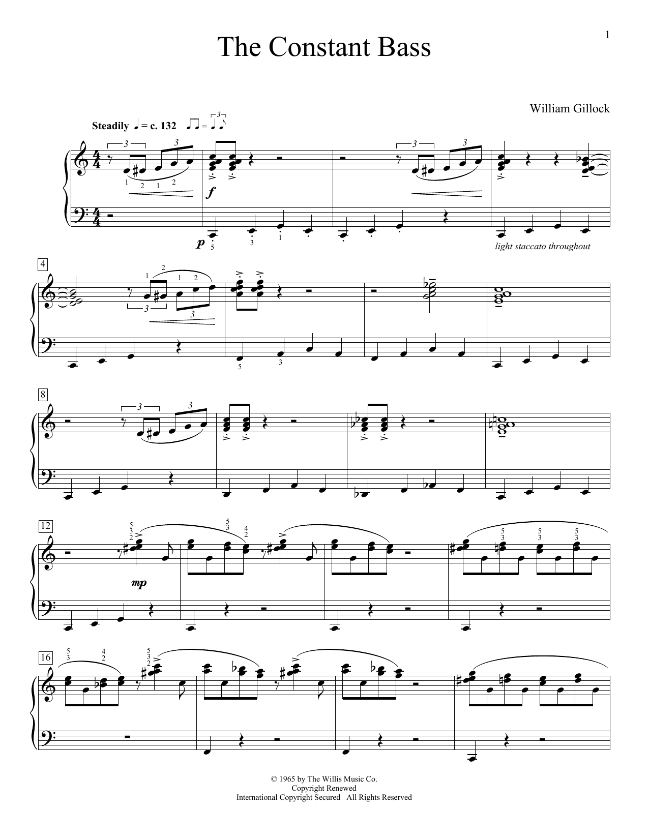 The Constant Bass (Educational Piano) von William Gillock