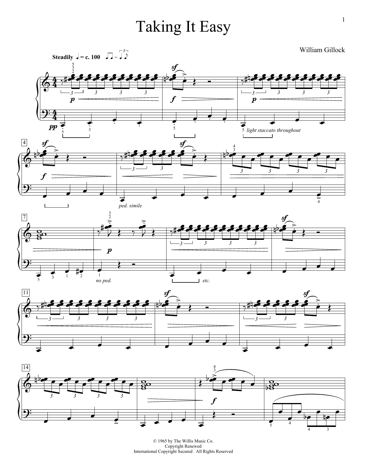 Taking It Easy (Educational Piano) von William Gillock