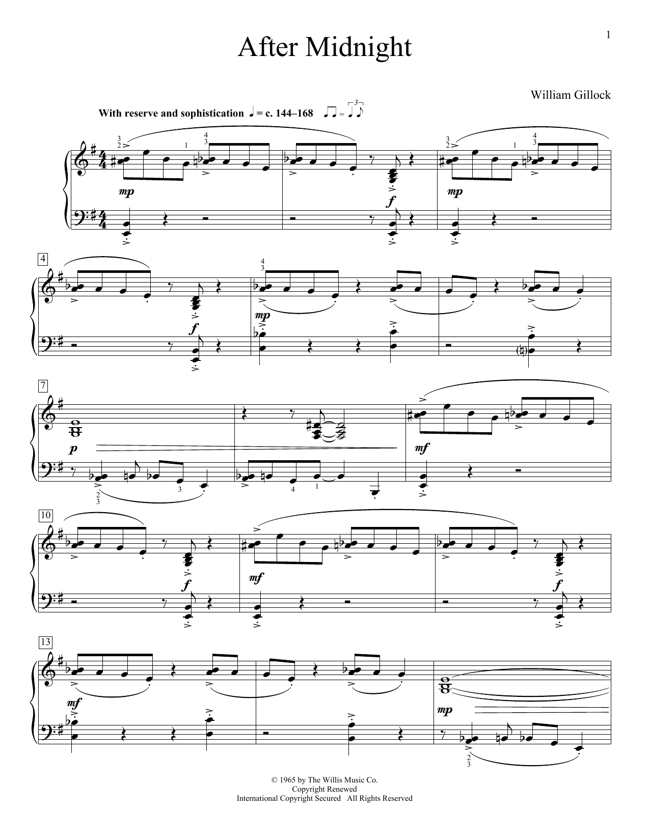 After Midnight (Educational Piano) von William Gillock