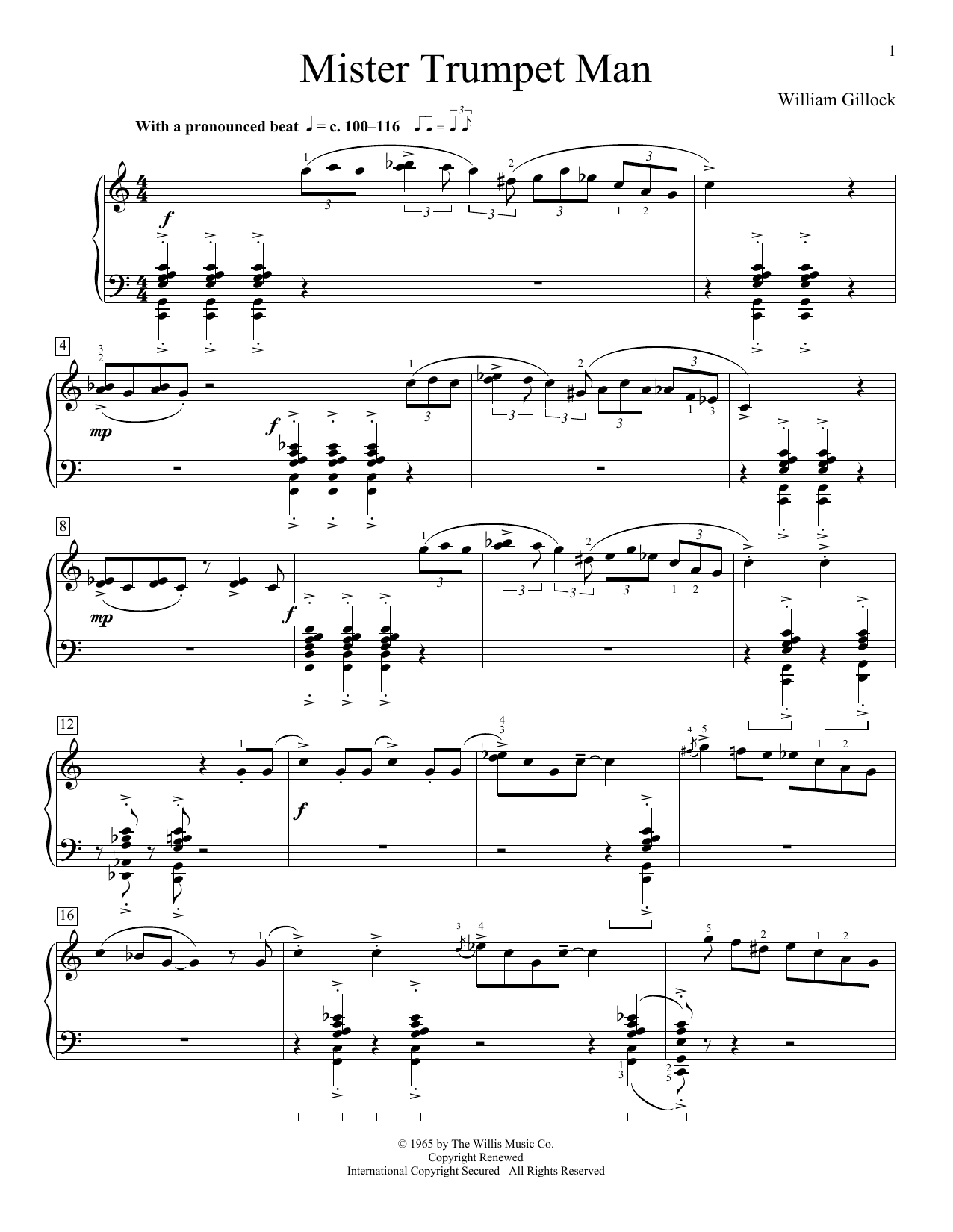 Mister Trumpet Man (Educational Piano) von William Gillock